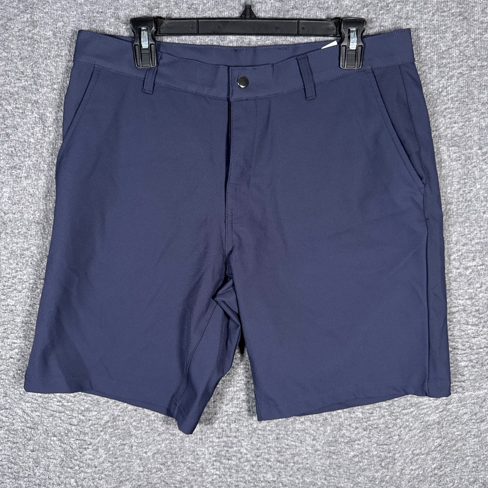 State And Liberty Golf Shorts Mens 34 Navy Blue Athletic Stretch Performance 9"